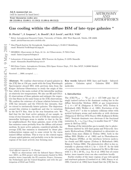 Gas Cooling Within the Diffuse ISM of Late-Type Galaxies