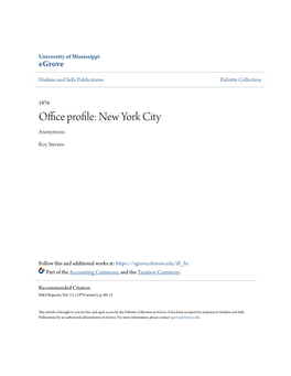 Office Profile: New York City