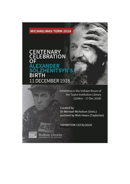 Solzhenitsyn Exhibition Catalogue