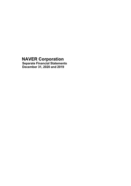 NAVER Corporation Separate Financial Statements December 31, 2020 and 2019