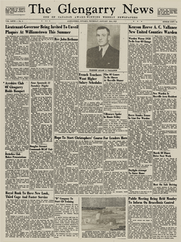 The Glengarry News, Alexandria, Ontario, Thursday, January 23Rd, 1958