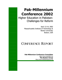 Pak-Millennium Conference 2002 Report