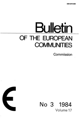 Bulletin of the EUROPEAN COMMUNITIES