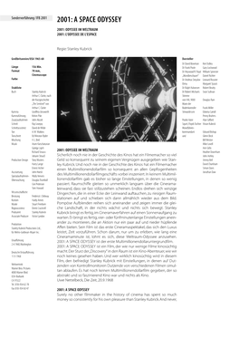 2001: a Space Odyssey 2001: Odyssee Im Weltraum 2001: L’Odyssee De L’Espace