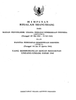 Risalah Sidang BPUPKI & PPKI