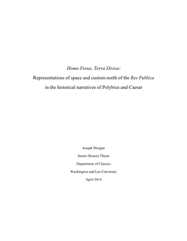 Representations of Space and Custom North of the Res Publica in the Historical Narratives of Polybius and Caesar