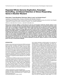 Repeated Whole-Genome Duplication, Karyotype Reshuffling, and Biased