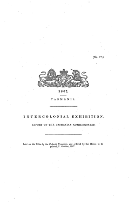 Intercolonial Exhibition Report of the Tasmanian Commissioners