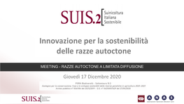 La Presentazione Al Meeting Suis.2 Razze a Limitata Diffusione