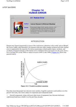 Chapter 14 HUMAN ERROR