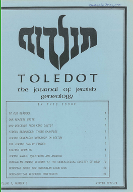 Toledot-Vol-1-No-3-Winter-1977.Pdf