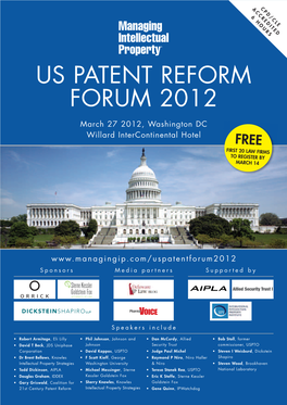 U.S. Patent Reform Forum 2012