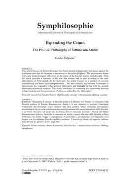 Symphilosophie International Journal of Philosophical Romanticism