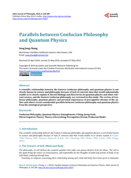 Parallels Between Confucian Philosophy and Quantum Physics