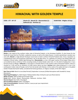 Himachal with Golden Temple