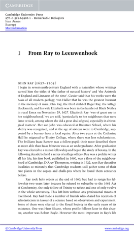 1 from Ray to Leeuwenhoek