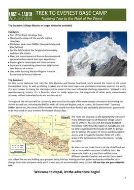 Trek to Everest Base Camp