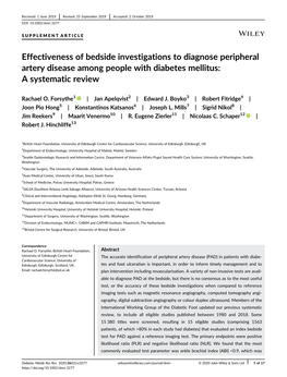 Effectiveness of Bedside Investigations to Diagnose Peripheral Artery Disease Among People with Diabetes Mellitus: a Systematic Review