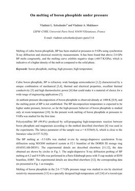 On Melting of Boron Phosphide Under Pressure