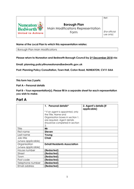 Exhall Residents Association Main Modifications Representation