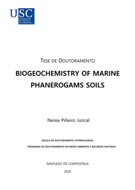 Biogeochemistry of Marine Phanerogams Soils