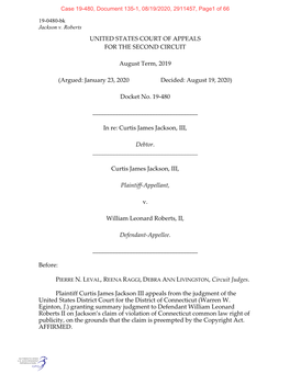 Case 19-480, Document 135-1, 08/19/2020, 2911457, Page1 of 66