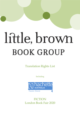 Translation Rights List FICTION London Book Fair 2020