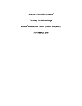 American Century Investments® Quarterly