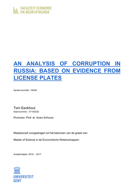 An Analysis of Corruption in Russia: Based on Evidence from License Plates