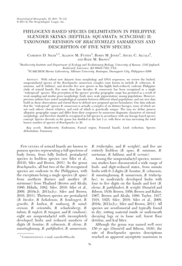 Ii: Taxonomic Revision of Brachymeles Samarensis and Description of Five New Species