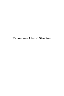 Yanomama Clause Structure