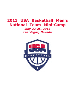 2013 USA Basketball Men's National Team Mini-Camp