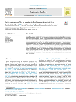 Earth Pressure Profiles in Unsaturated Soils Under Transient Flow T ⁎ Shahriar Shahrokhabadia,B, Farshid Vahedifarda, , Ehsan Ghazanfaric, Maziar Foroutanc a Dept