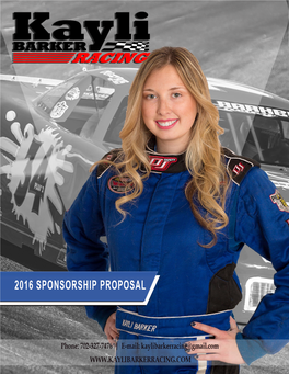 2016 Kayli Barker Racing Sponsorship Package