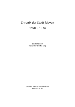 Stadt . Chronik . 1970