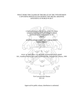 What Were the Causes of the Delay of the 79Th Division Capturing Montfaucon During the Meuse-Argonne Offensive in World War I?