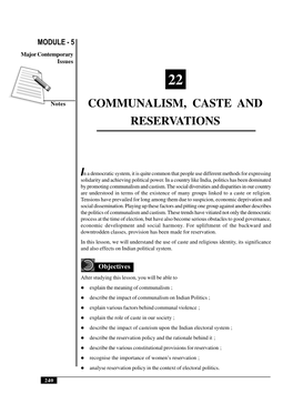 Communalism, Caste and Reservations.P65