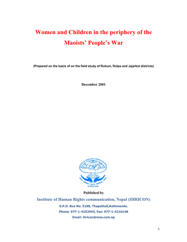 Women and Children in the Periphery of the People's