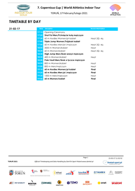 Timetable by Day