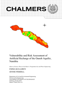 Vulnerability and Risk Assessment of Artificial Recharge of the Oanob Aquifer, Namibia