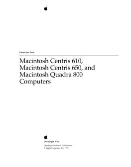 Mac Centris 610/650 & Quadra