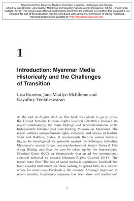 Myanmar Media in Transition: Legacies, Challenges and Change