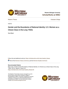 Gender and the Boundaries of National Identity: U.S
