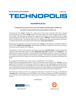 Technopolis Plc