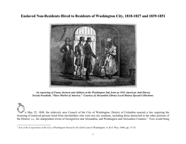 Enslaved Non-Residents Hired to Residents of Washington City, 1818-1827 and 1839-1851