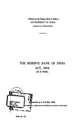 Bank of India Act, 1934