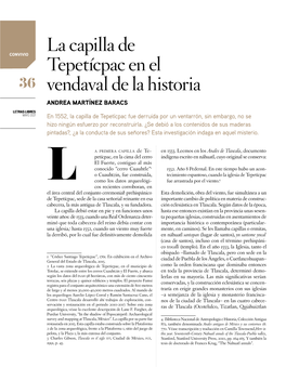 La Capilla De Tepetícpac En El Vendaval De La Historia