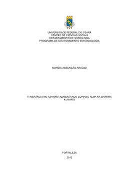 Universidade Federal Do Ceará Centro De Ciências Sociais Departamento De Sociologia Programa De Doutoramento Em Sociologia