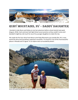 Ruby Mountains, NV – Daddy Daughter