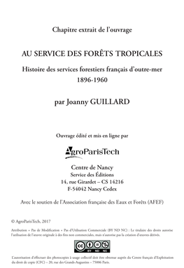 Par Joanny GUILLARD AU SERVICE DES FORÊTS TROPICALES